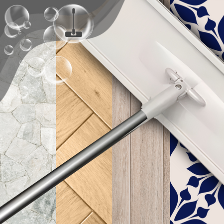 MOP PŁASKI Z WYCISKACZEM WIADREM DWUKOMOROWYM + 2 WKŁADY MIKROFIBRA ZESTAW