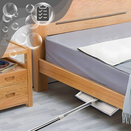 MOP PŁASKI Z WYCISKACZEM WIADREM DWUKOMOROWYM + 2 WKŁADY MIKROFIBRA ZESTAW