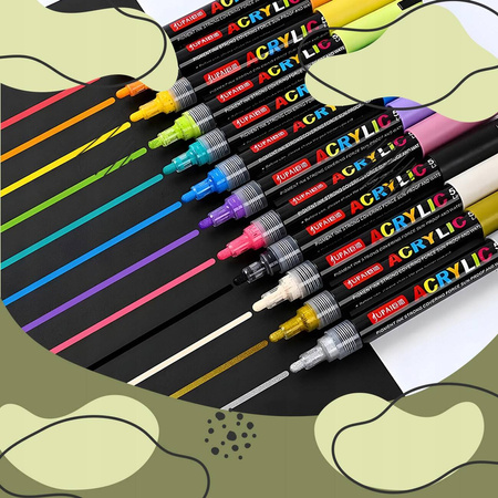 MARKERY AKRYLOWE PISAKI MAZAKI FLAMASTRY JUPAI WODOODPORNE 36SZT ORYGINALNE