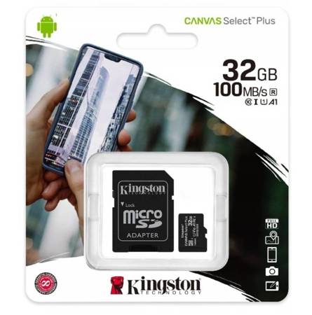 KINGSTON KARTA PAMIĘCI MICRO SD 32GB + ADAPTER C10